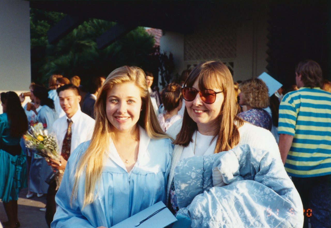 Jen graduation from High School June 91 with her Mom